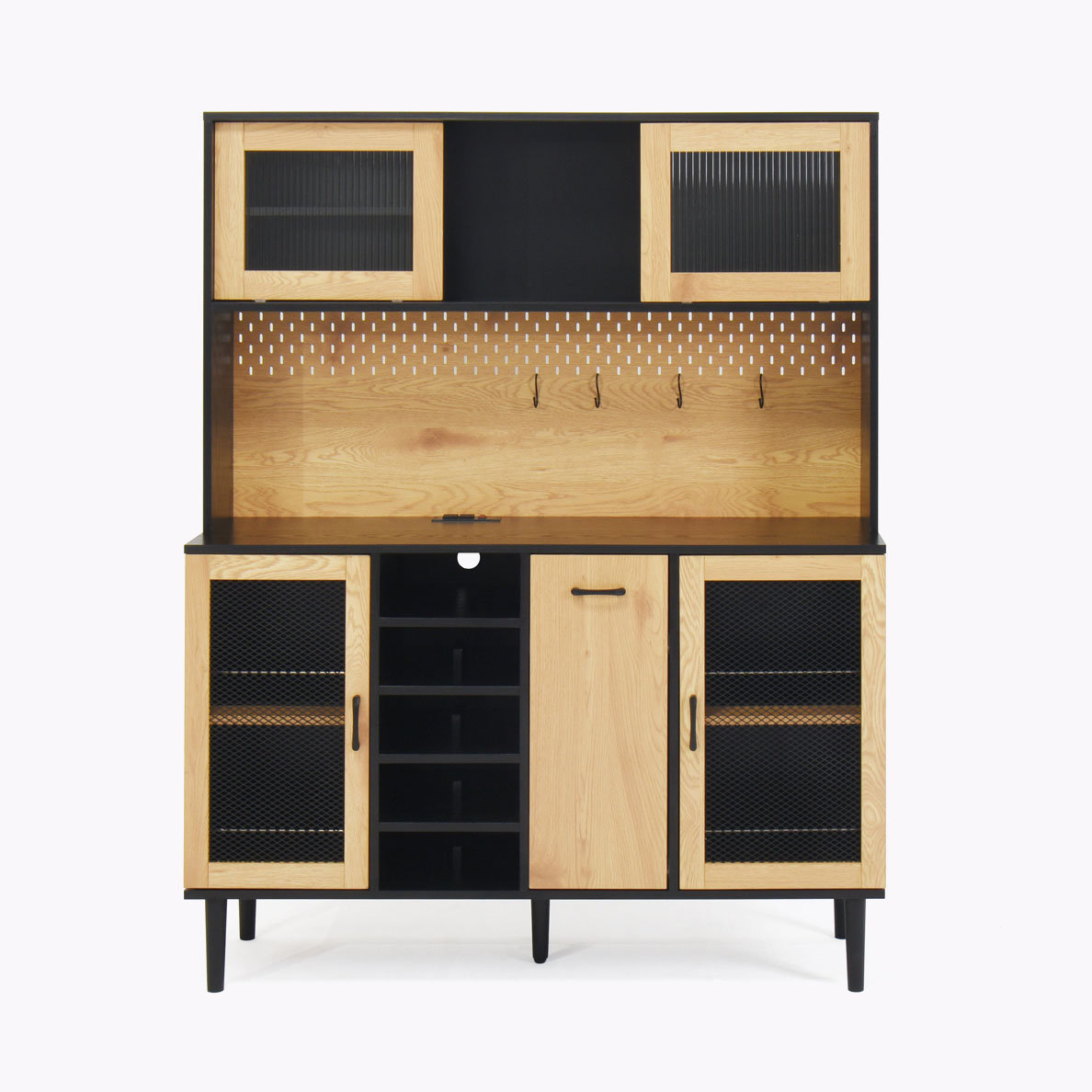 Oliver 59"Tall Kitchen Hutch with Storage Door & Power